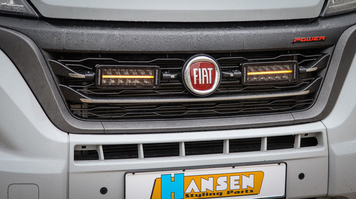 Euralight grille kit suitable for Fiat Ducato Gen. 8 (2022-2023) incl. 2x LED driving lights 8” Black Penta