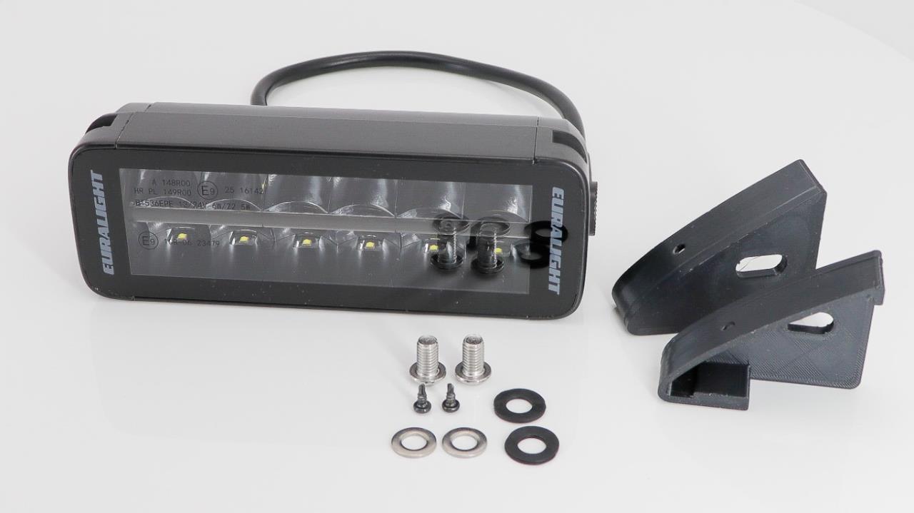 Euralight Kühlergrill Kit passend für Mercedes-Benz Sprinter 907/910 (2018-2024) inkl. 2x LED-Fernscheinwerfer 8" Black Penta