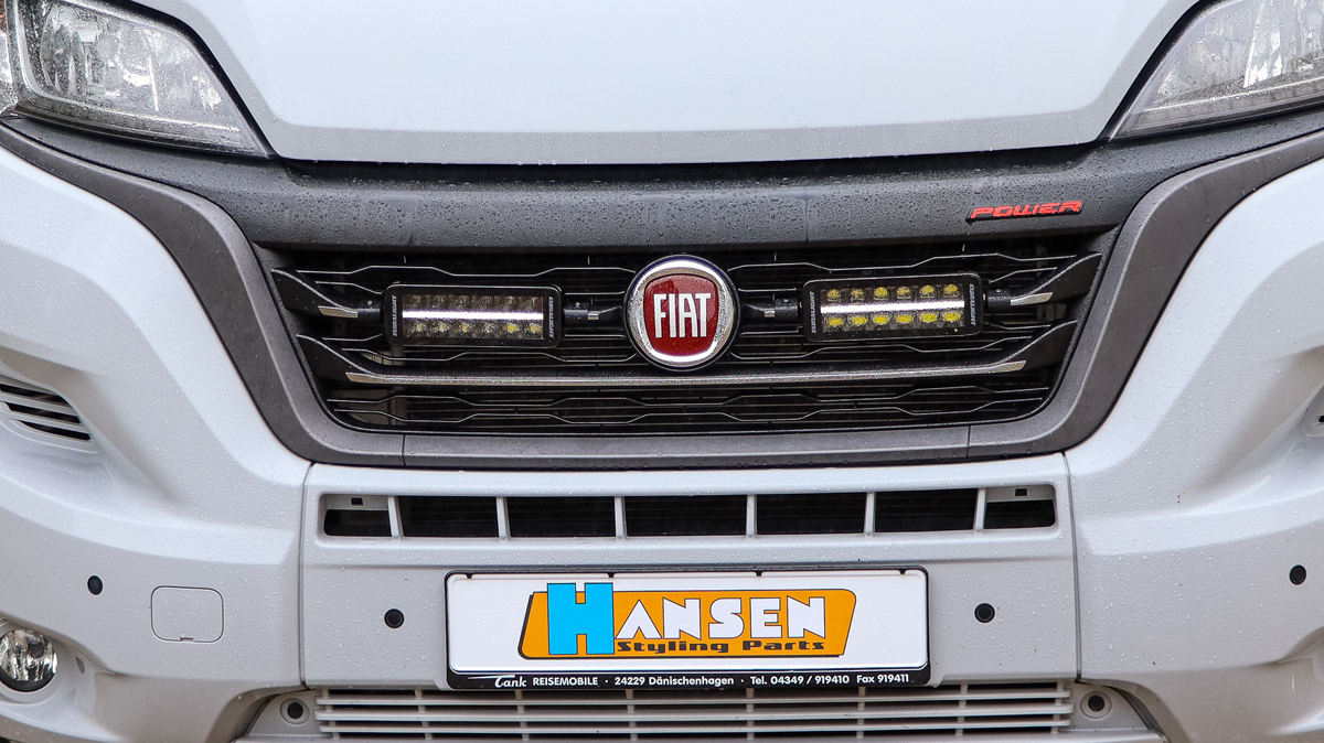 Euralight grille kit suitable for Fiat Ducato Gen. 8 (2022-2023) incl. 2x LED driving lights 8” Black Penta