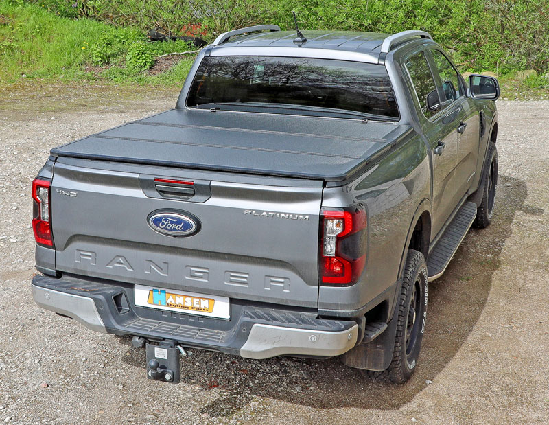 Aluminum 3-piece folding tonneau cover + cargo rails suitable for  Ford Ranger (2023-) & Ranger Raptor (2023-)