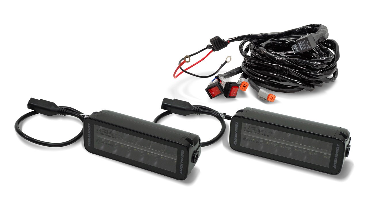 Euralight Kühlergrill Kit passend für Fiat Ducato Gen. 8 (2022-2023) inkl. 2x LED-Fernscheinwerfer 8" Black Penta