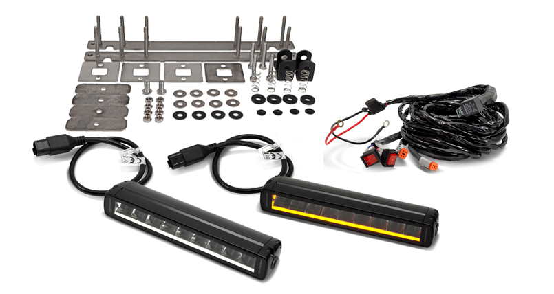 Euralight Kühlergrill-Kit passend für Ford Ranger (19-22) inkl. 2x LED-Fernscheinwerfer 10" Black Penta