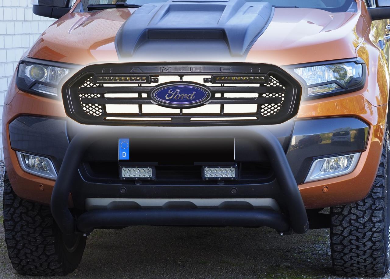 Euralight grille kit suitable for Ford Ranger (19-22) incl. 2x LED spotlights 10" Black Penta