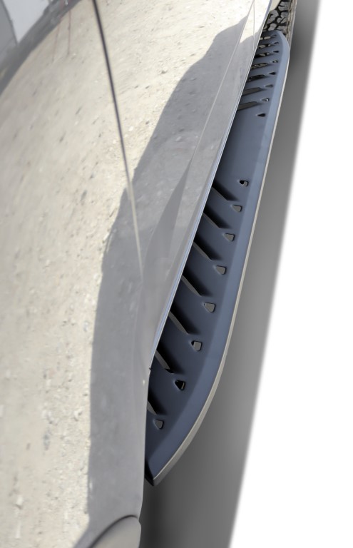 Trittbretter Shark-Design 18cm schwarz matt pulverbeschichtet Volkswagen VW  Amarok Bj. 2023